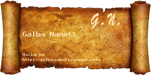 Galba Nanett névjegykártya